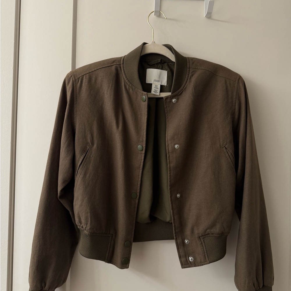 H&M Olive Bomber Jacket
